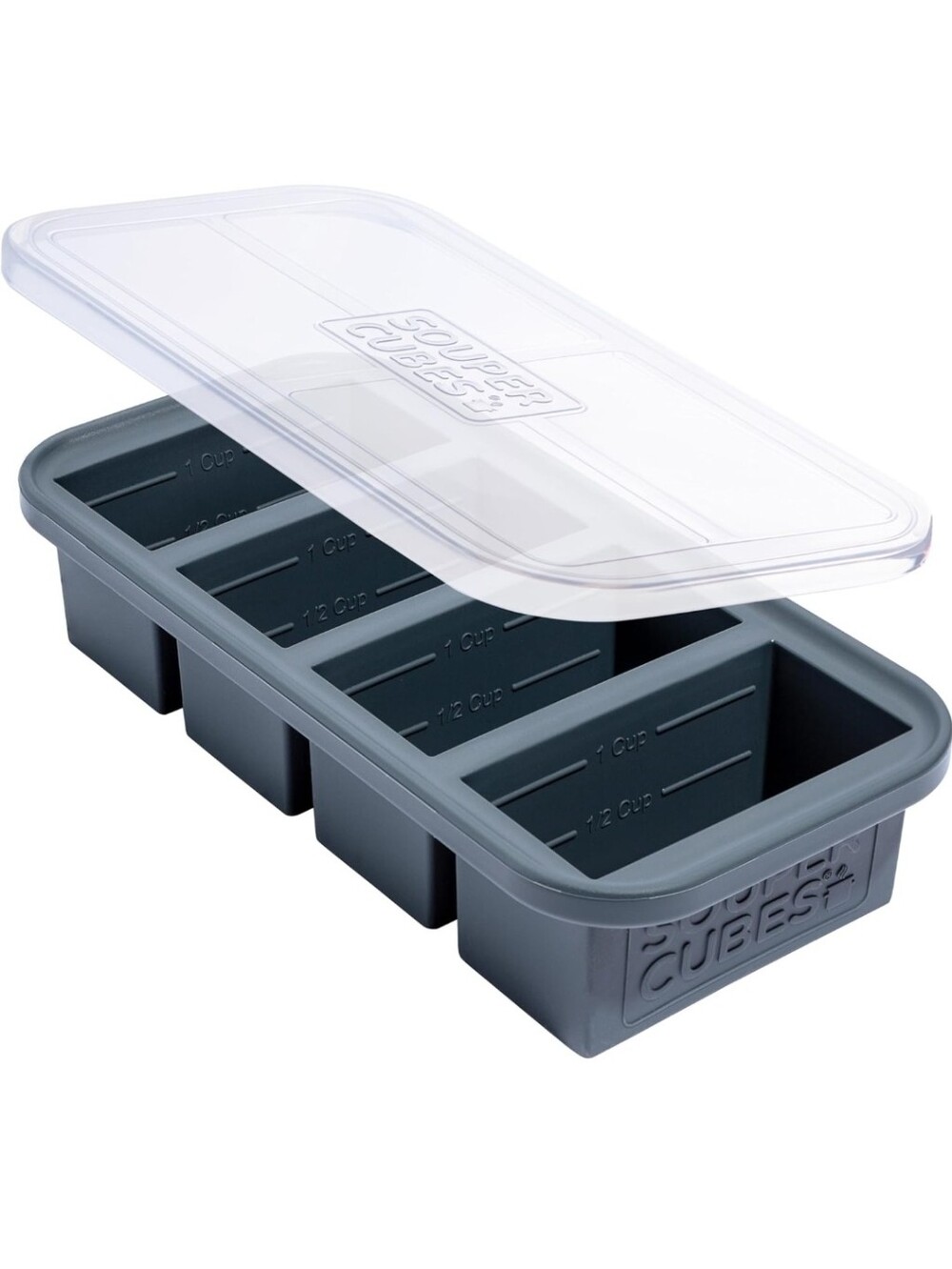 Souper Cube 1-cup Silicone Freezer Mod with lid, Charcoal Gray